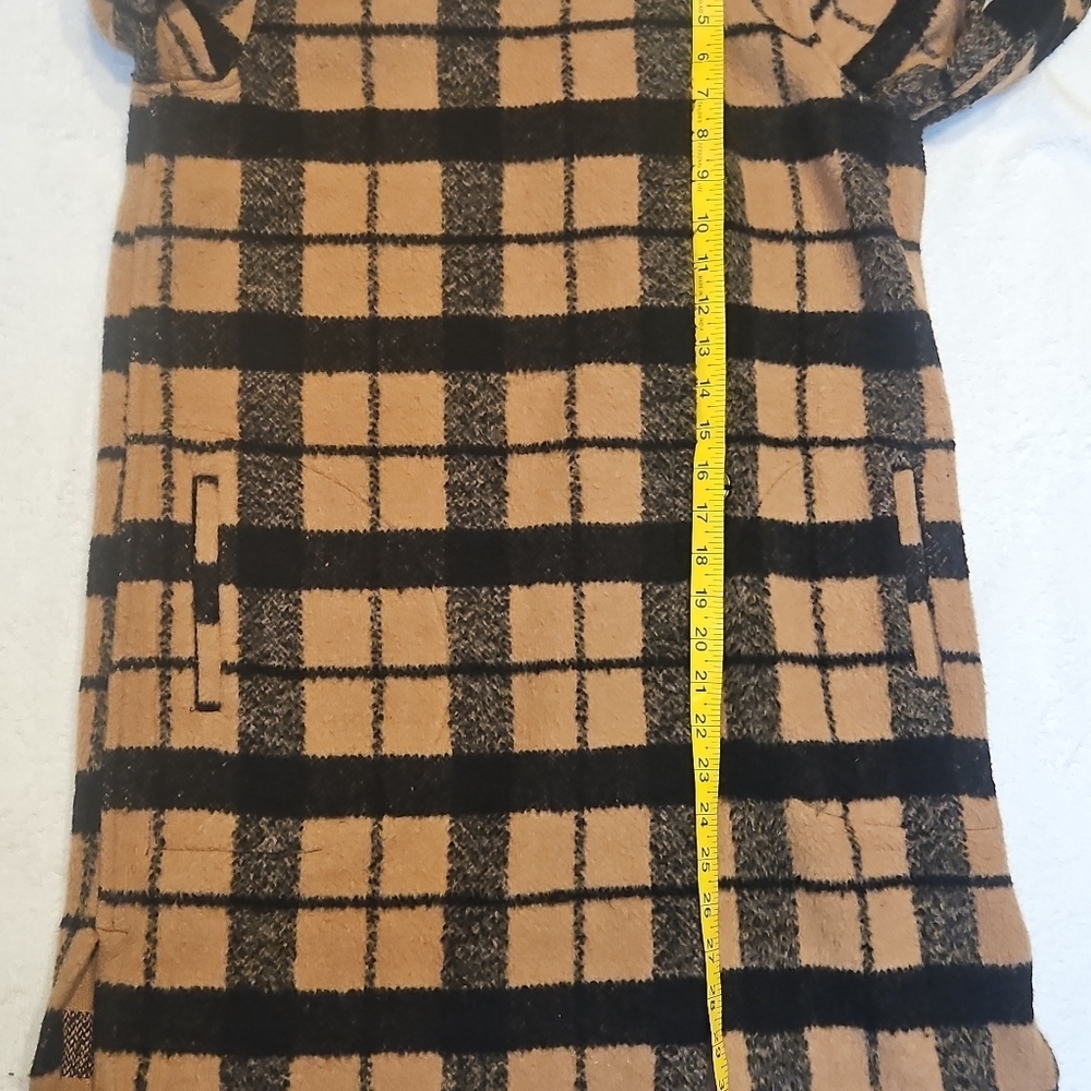 BB Dakota Neutral Plaid Sweater Dress XS Fall Winter Layering - Picture 9 of 10